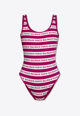 Logo Stripes One-Piece Swimsuit