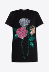 Rose Appliqué Crewneck T-shirt