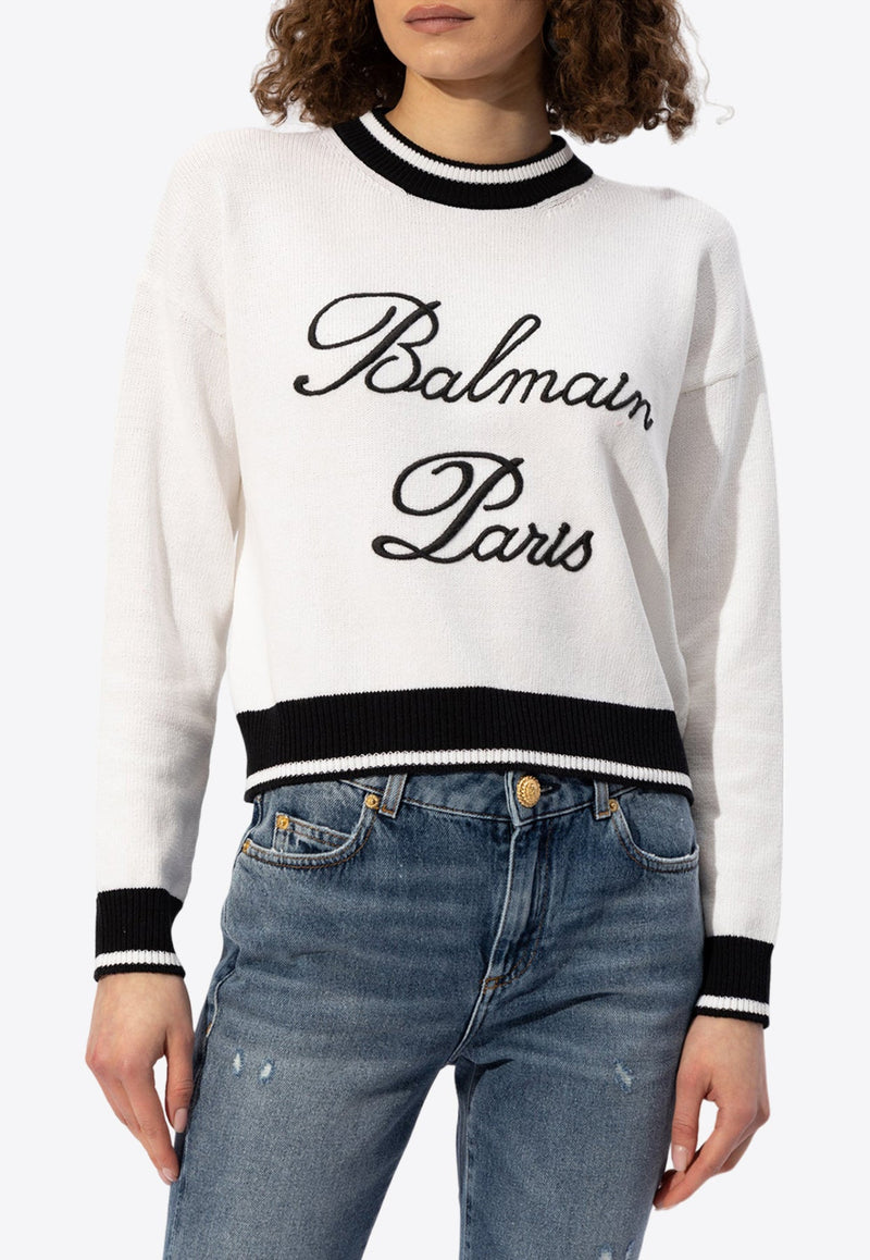 Logo Embroidered Crewneck Sweater