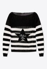 Striped Logo-Embroidered Sweater