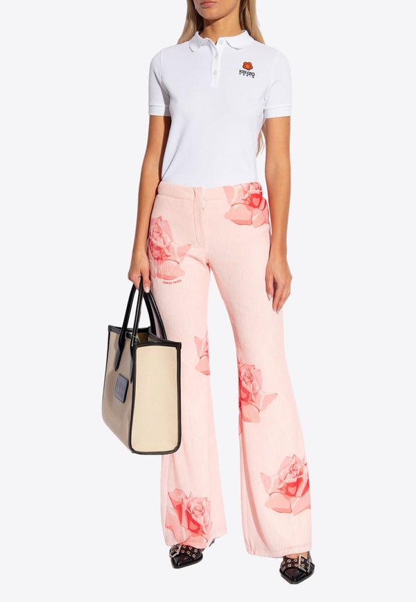 Rose Print Flared Pants