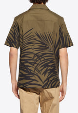 Tropical Fern Print Short-Sleeved Shirt