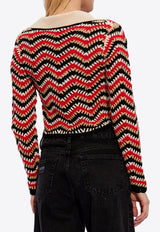 Crochet Knit Cropped Cardigan