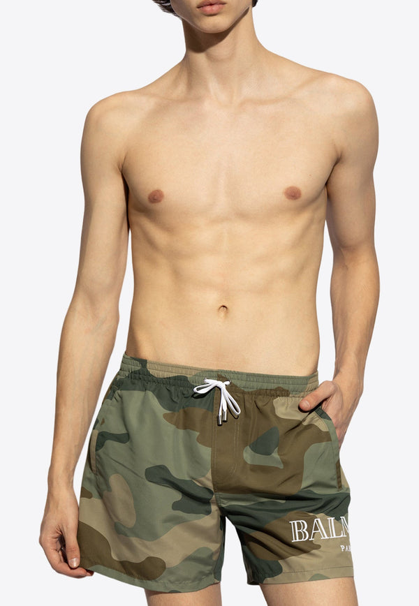 Camouflage Logo Swim Shorts