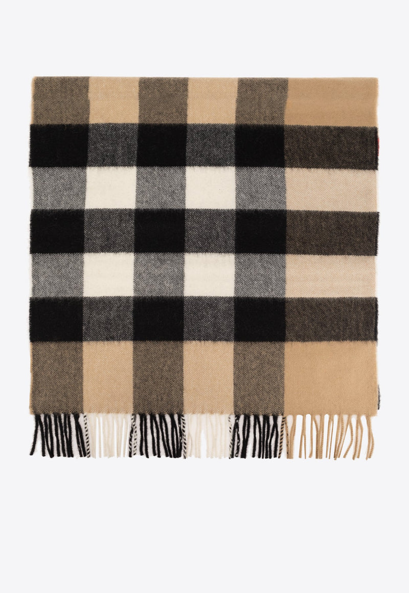 Half Mega Check Cashmere Scarf