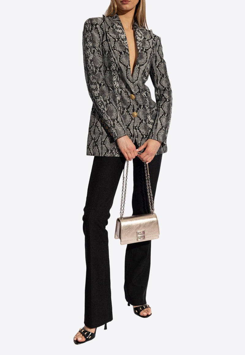 Single-Breasted Snakeskin Blazer