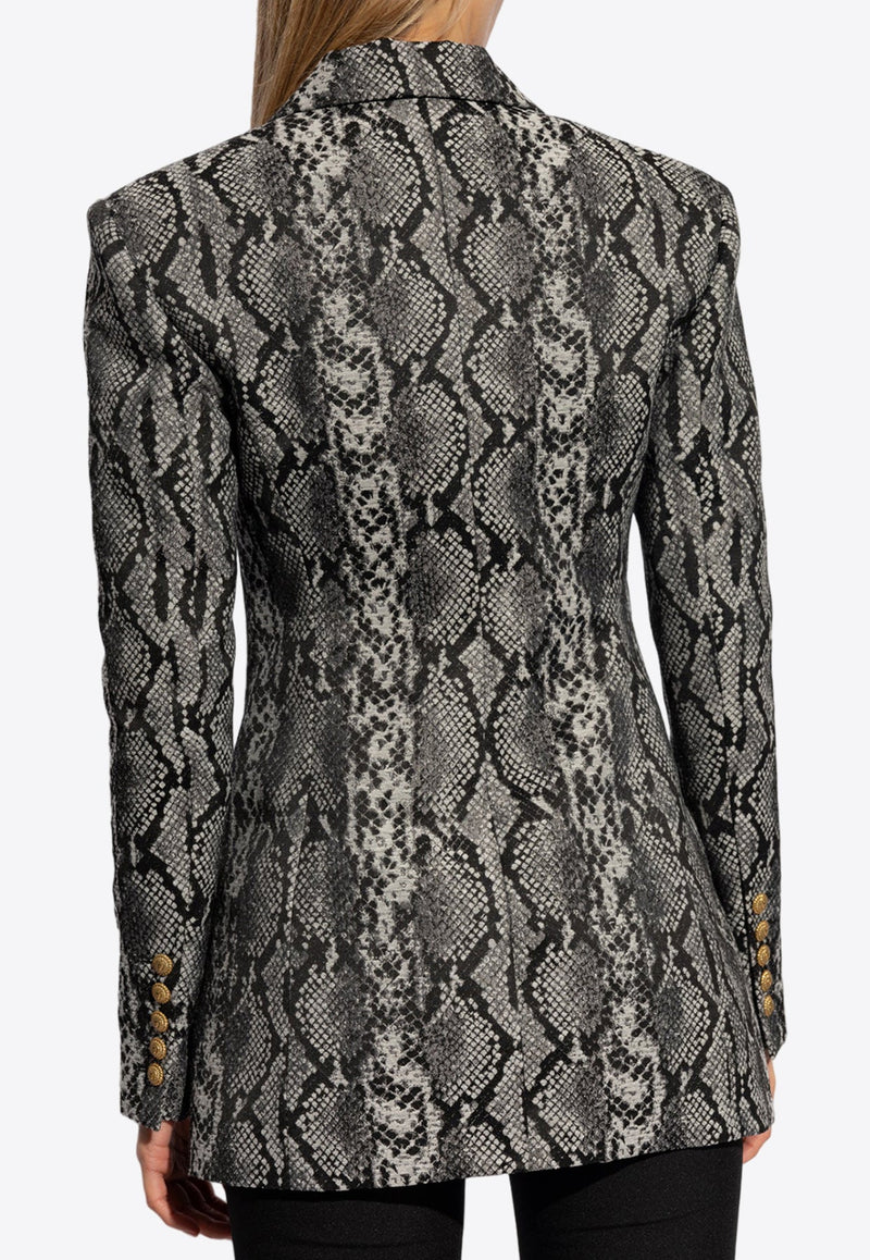 Single-Breasted Snakeskin Blazer