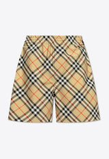 Signature Check Print Shorts