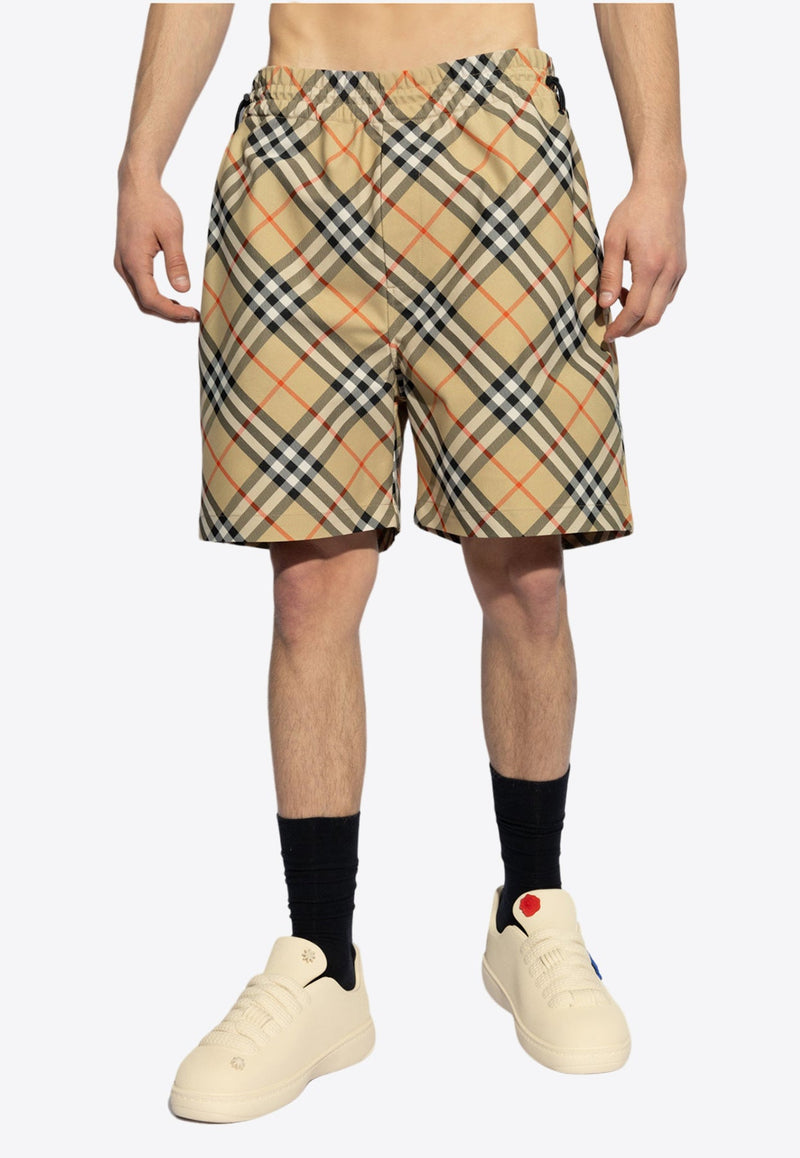 Signature Check Print Shorts