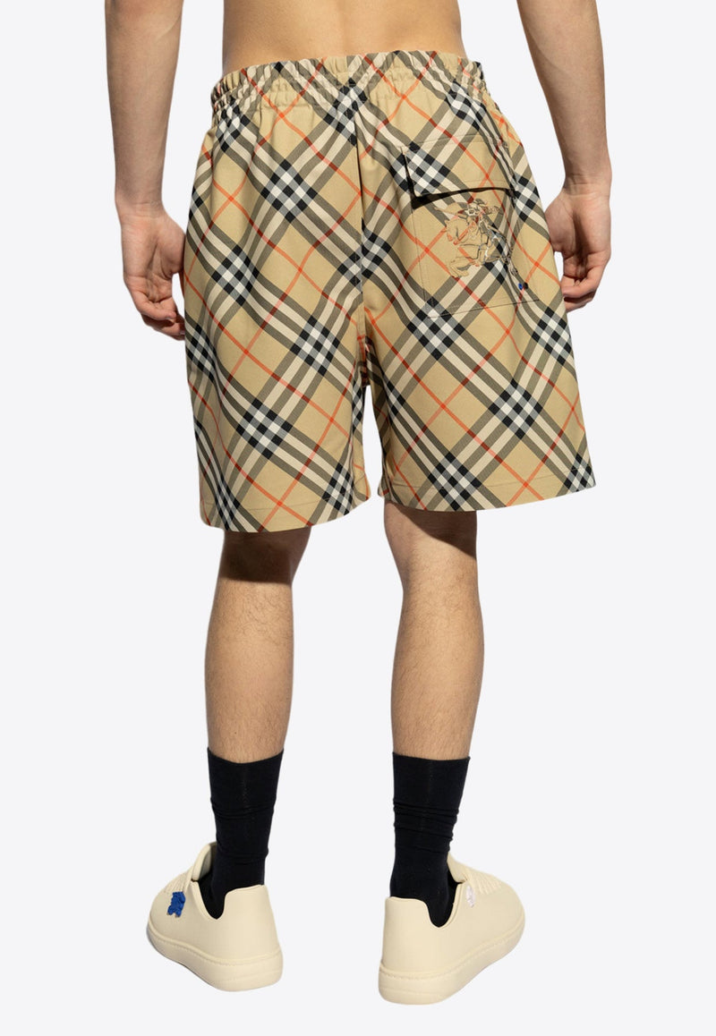 Signature Check Print Shorts