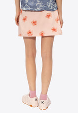 Rose Print Mini Wrap Skirt