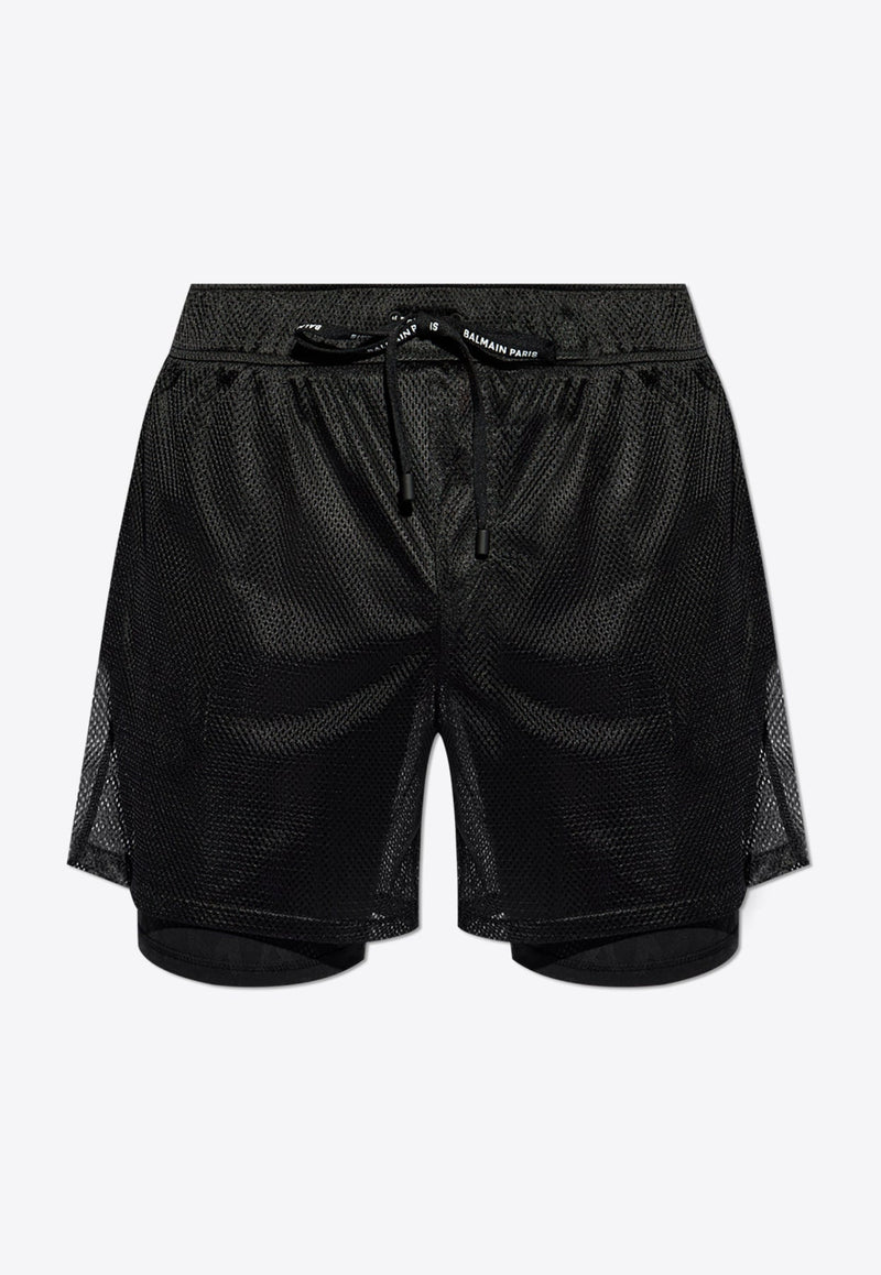 Layered Perforated Swim Shorts