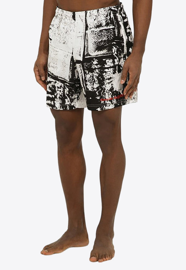 Abstract Print Swim Shorts