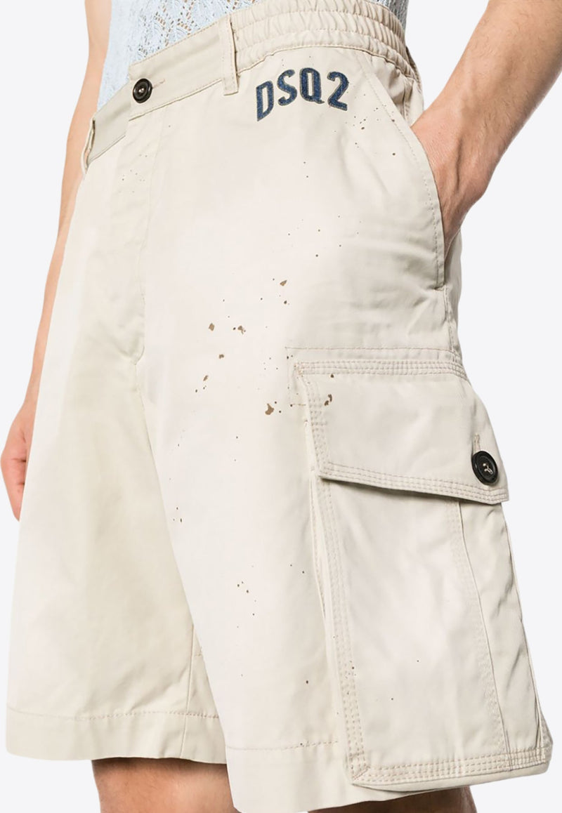 Paint Splatter Cargo Shorts