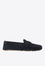 Triangle Logo Suede Loafers