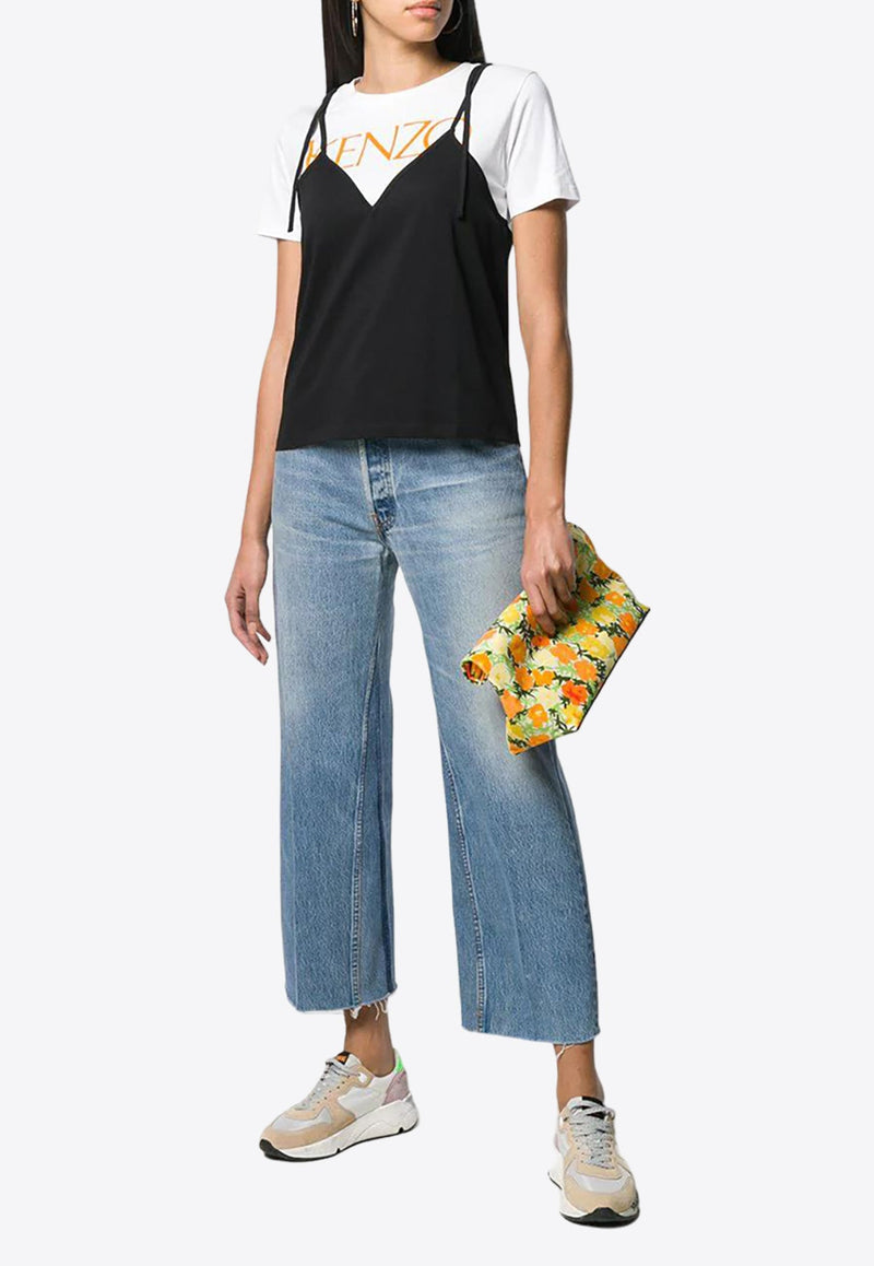 Wide-Leg Cropped Jeans