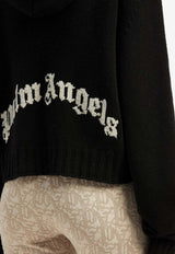Logo Intarsia Knitted Sweater with Hood