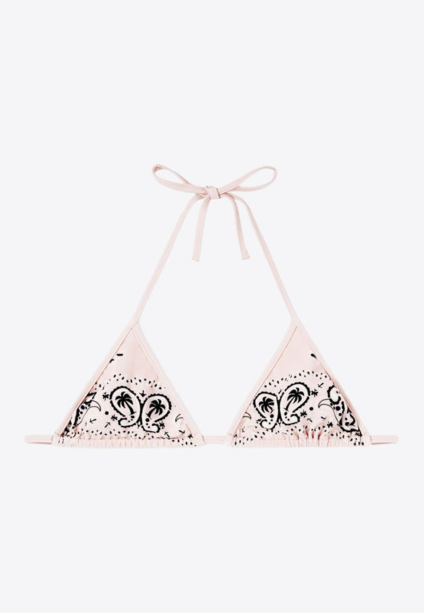 Paisley Print Triangle Bikini Top