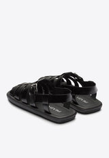 Interwoven Straps Leather Sandals