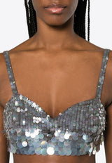 Iridescent Sequins Cropped Top