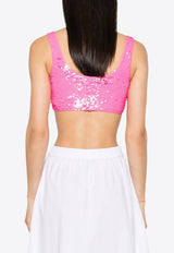 Sequin Embellished Cropped Top