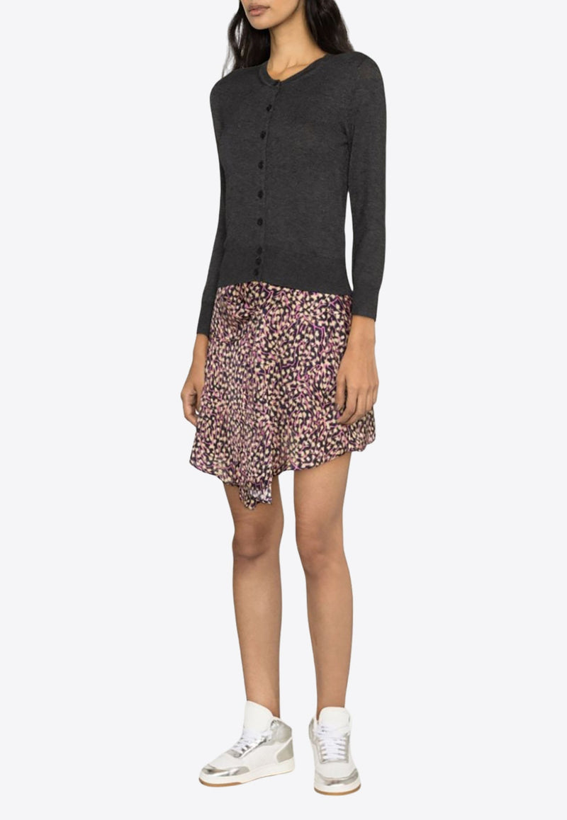 Selena Asymmetric Floral Mini Skirt