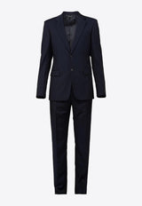 Single-Breasted Wool Blend Suit