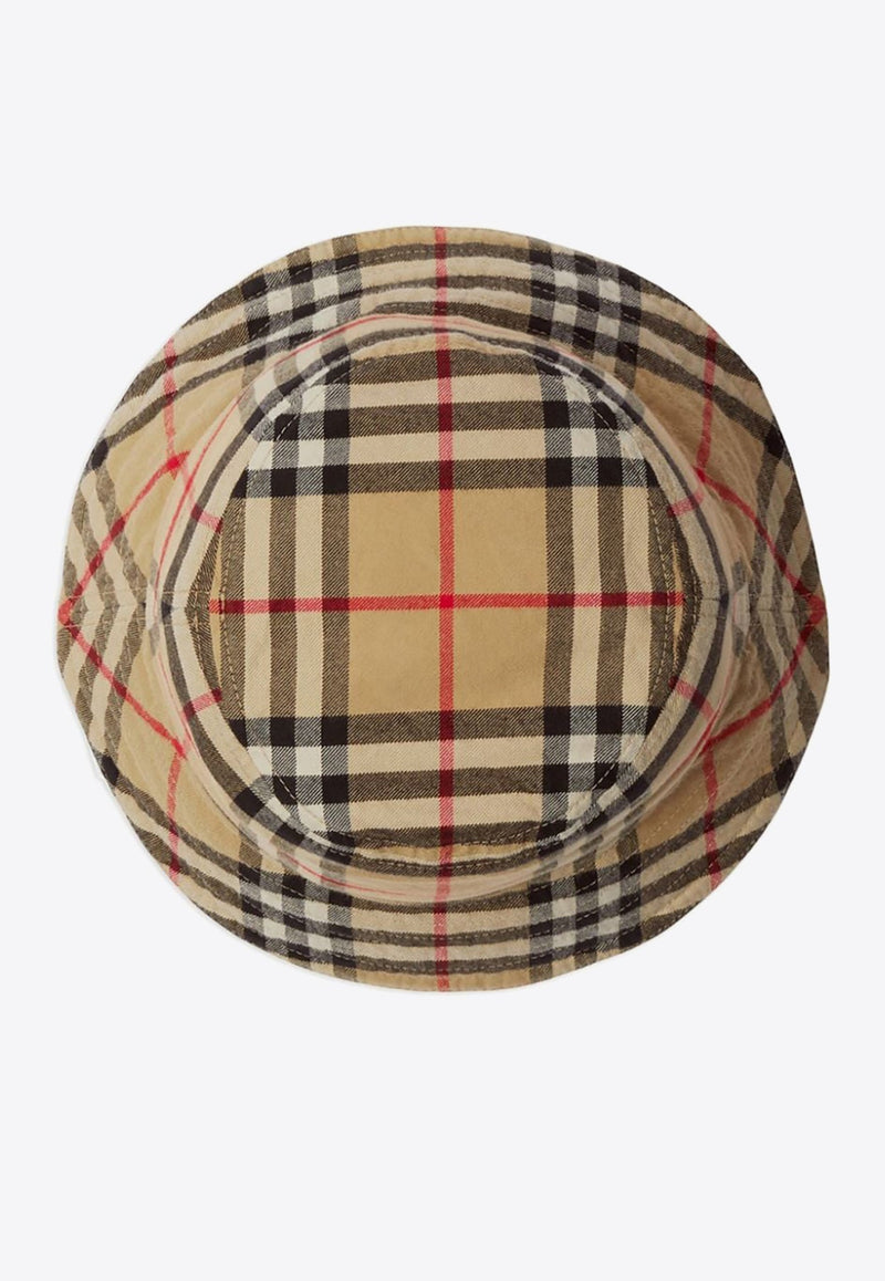 Vintage Check Pattern Bucket Hat