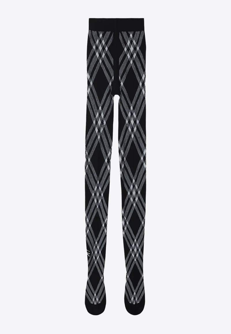 Check Pattern Wool-Blend Tights