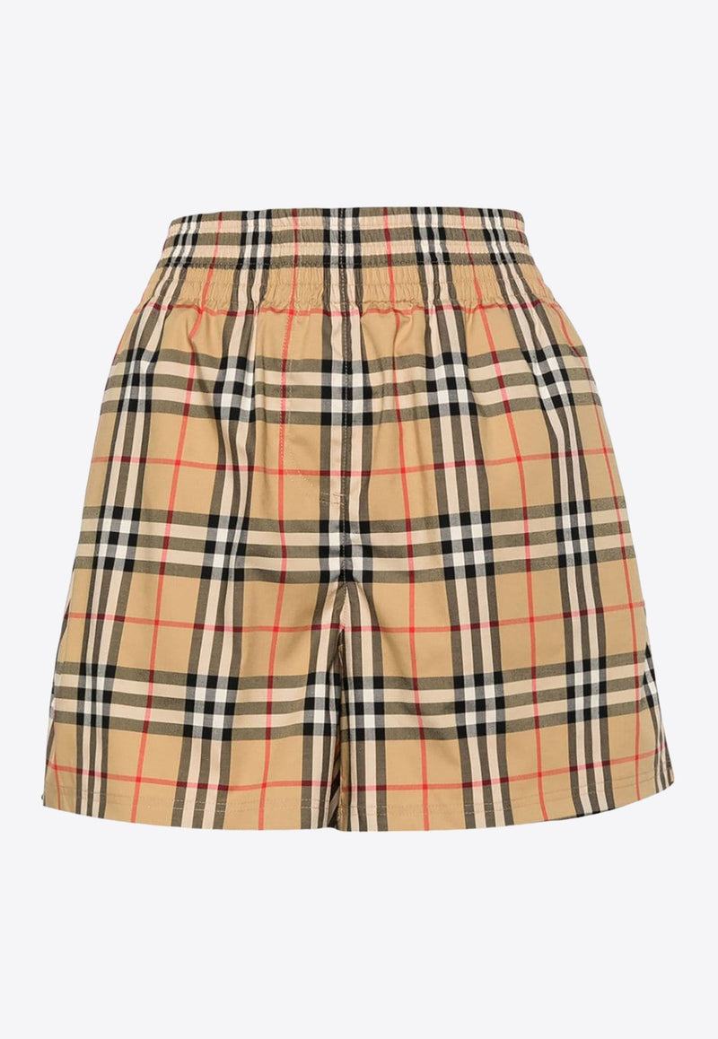 Vintage Check-Pattern Shorts