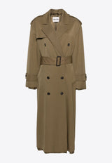 Raw-Cut Long Trench Coat