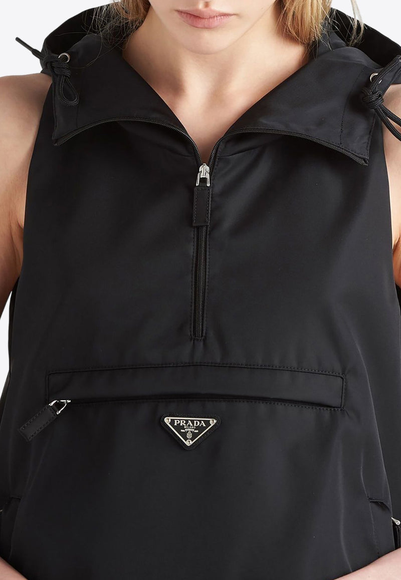 Triangle Logo Hooded Mini Dress