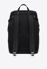 Logo Plaque Leather Backpack