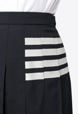 4-bar Stripes Midi Pleated Skirt