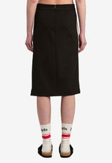 Side Stripe Monogram Pencil Skirt
