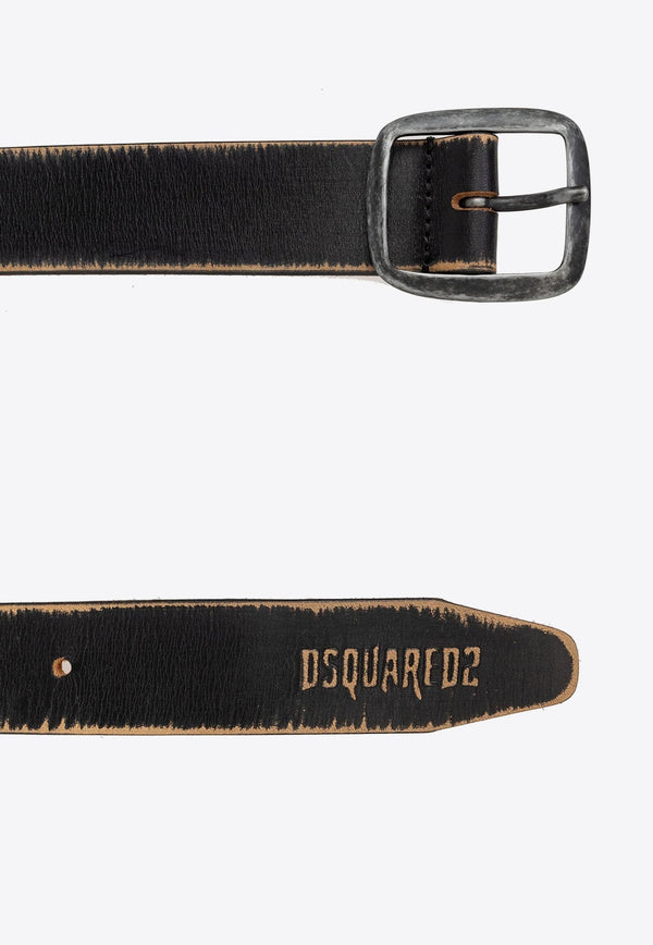 Vintage Buckled Leather Belt