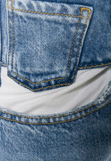 Contrast Pocket Straight-Leg Jeans