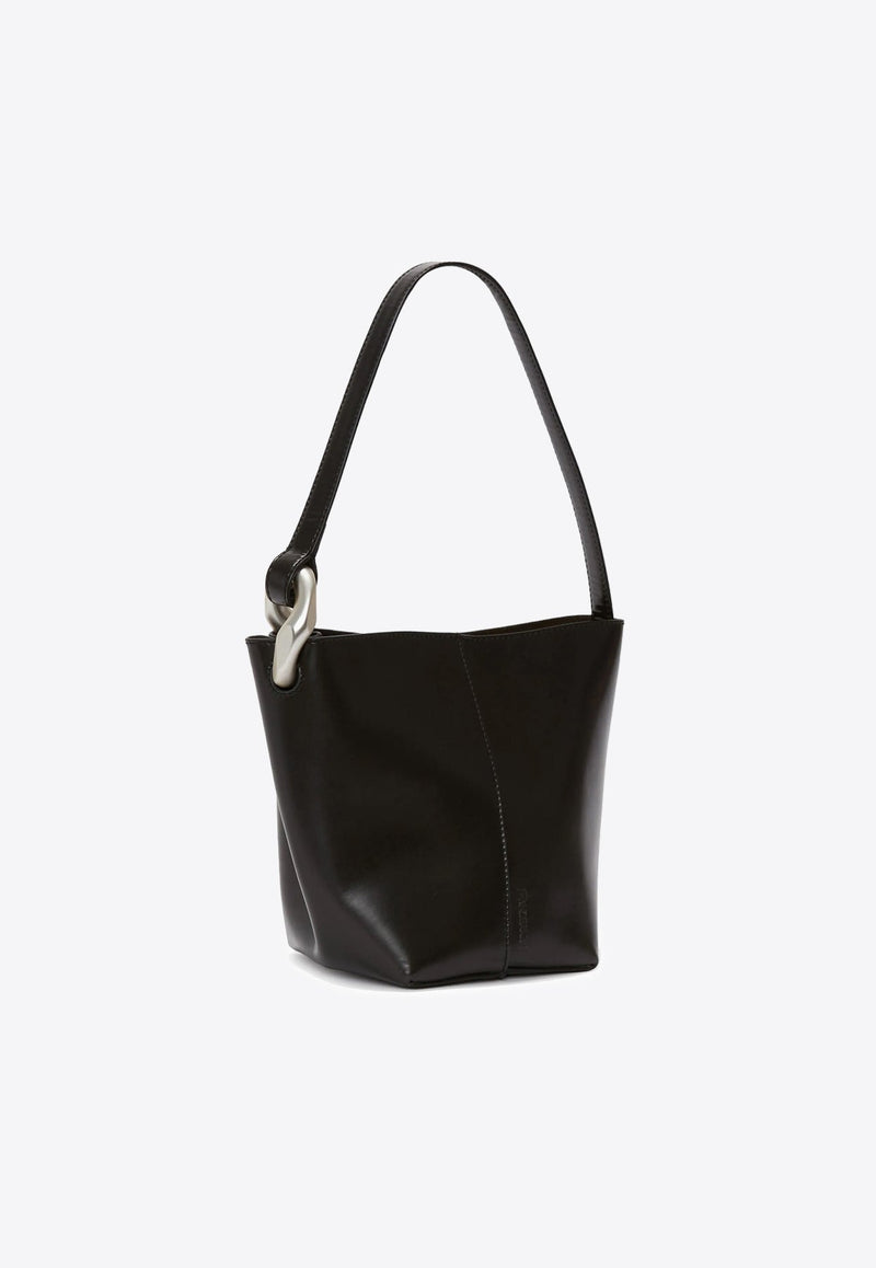 Small Corner Calf Leather Bucket Bag