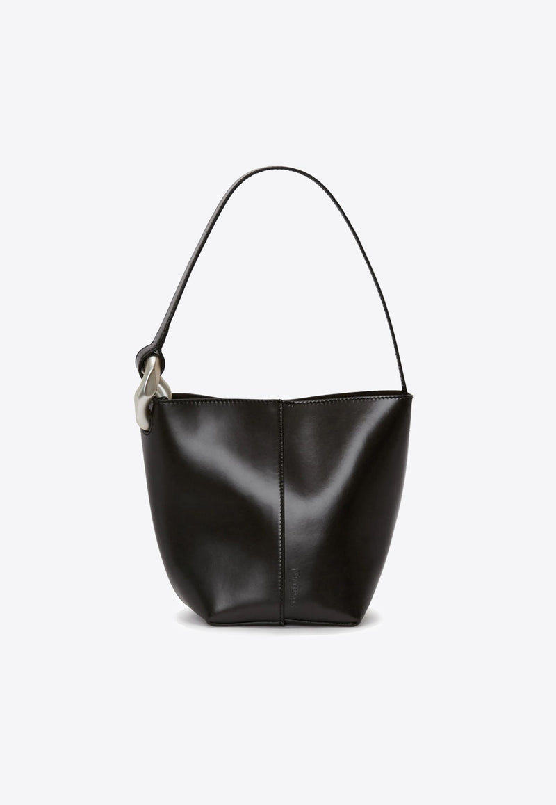 Small Corner Calf Leather Bucket Bag