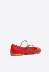 Circus Double-Strap Nappa Leather Ballet Flats