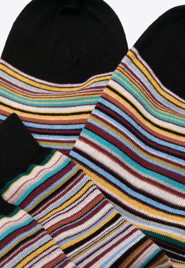 Logo Striped Ankle Socks