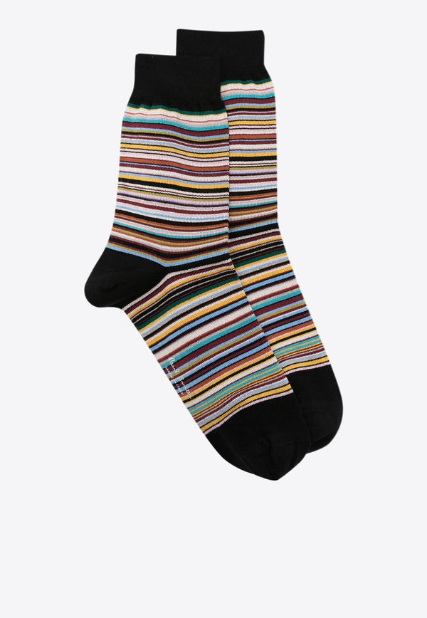 Logo Striped Ankle Socks