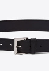 Logo Plaque Leather Belt