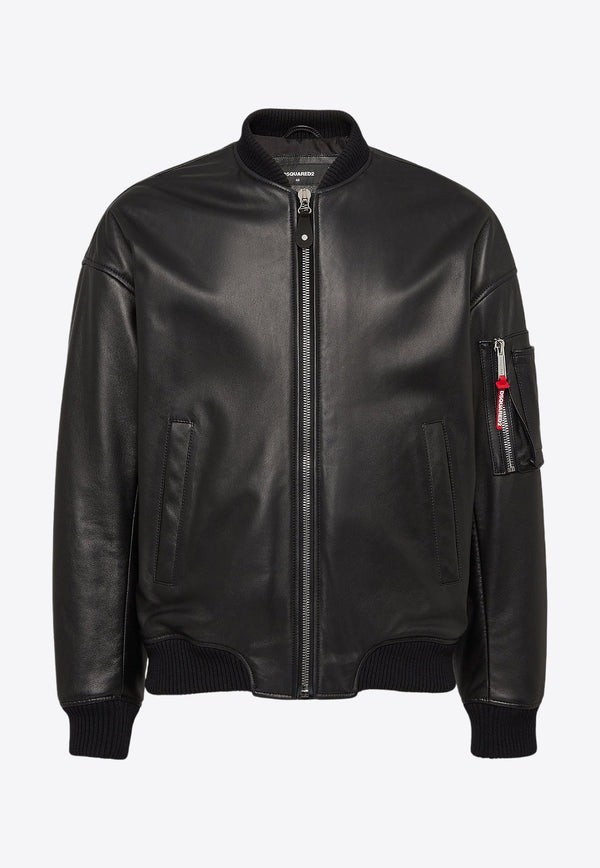 Leather Bomber Jacket