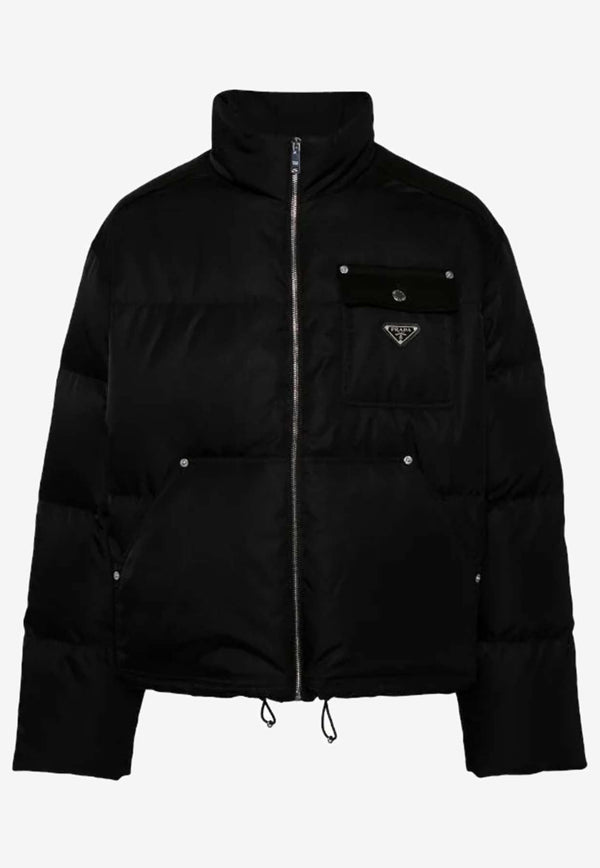 Logo Plaque Zip-Up Padded Jacket