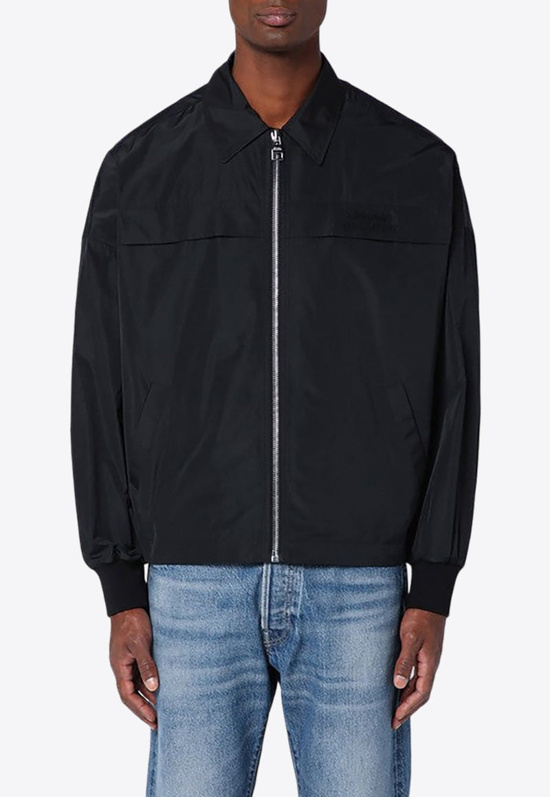 Logo Embroidered Zip-Up Jacket