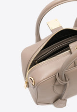 Vita Grained Leather Top Handle Bag