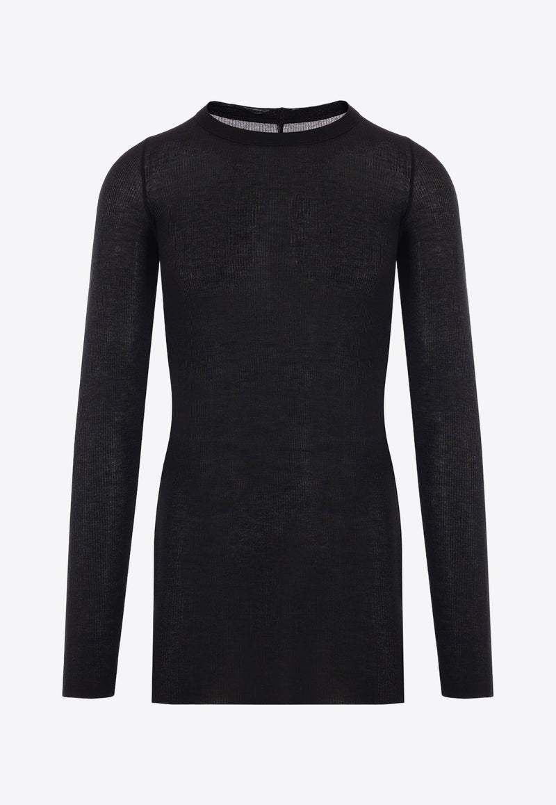 Fine Ribbed Long-Sleeved T-shirt