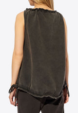 Drawstring Faded Tank Top