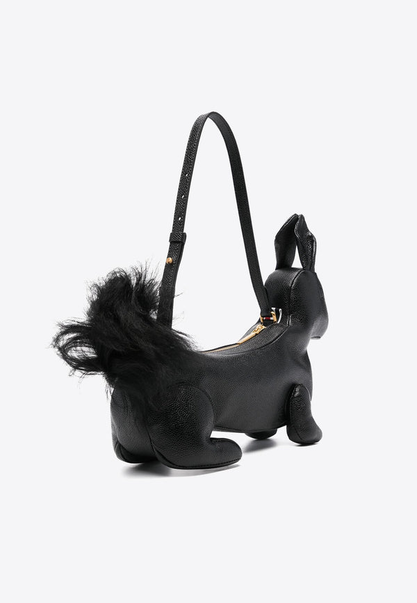 Rabbit Baguette Leather Shoulder Bag